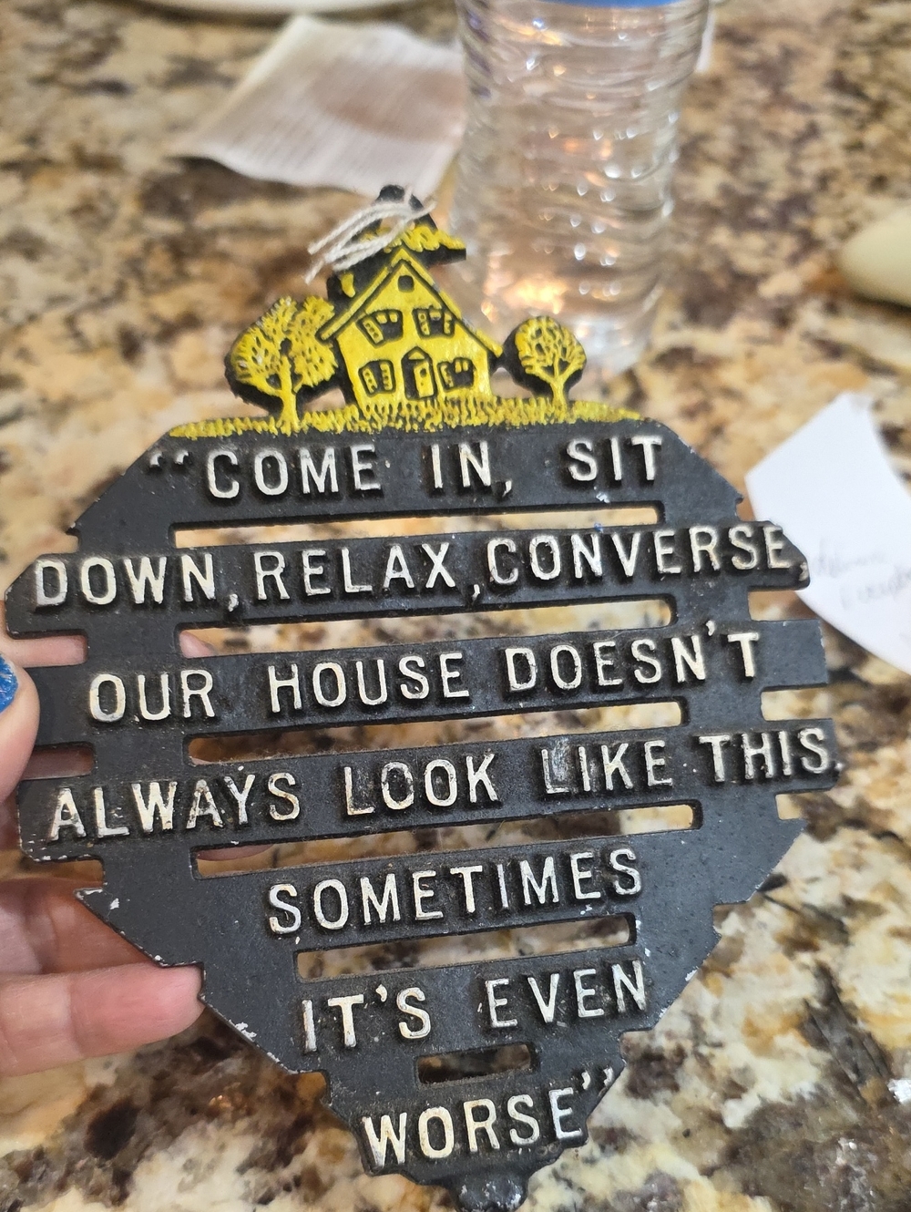 Black and Yellow Heart Wall Plaque - Home Accents